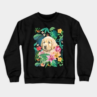 Tropical Golden Retriever Puppy 6 Crewneck Sweatshirt
